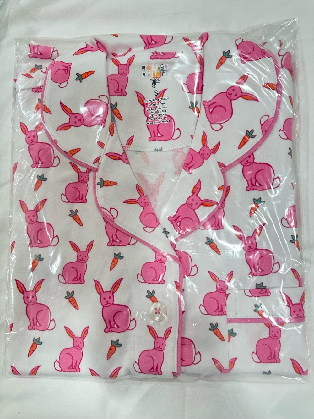 Roller Rabbit Pink Romy The Rabbit polo Pajama Set - Picture 4 of 4